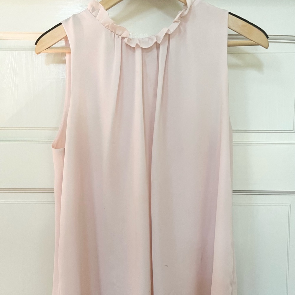 NAKED ZEBRA PINK TOP W/A RUFFLE NECK